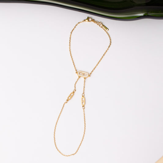 Chaine de mains Link & Glow en acier inoxydable