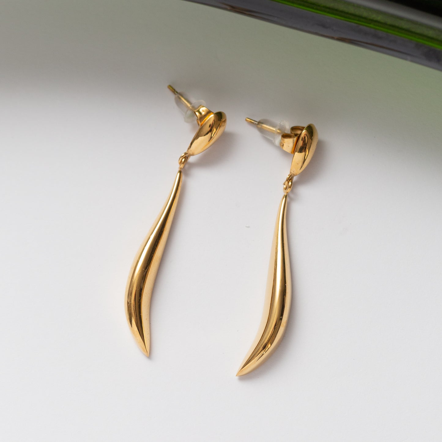 Boucles d'oreilles Pureté dorée 2 en acier inoxydable garanties