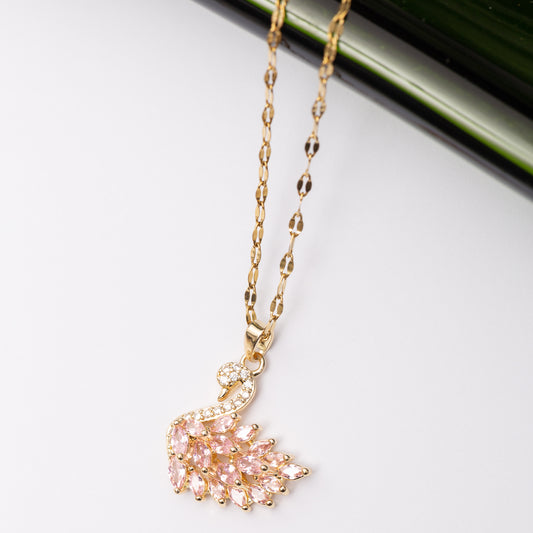 Collier en acier inoxydable garanti - Couleur Rose