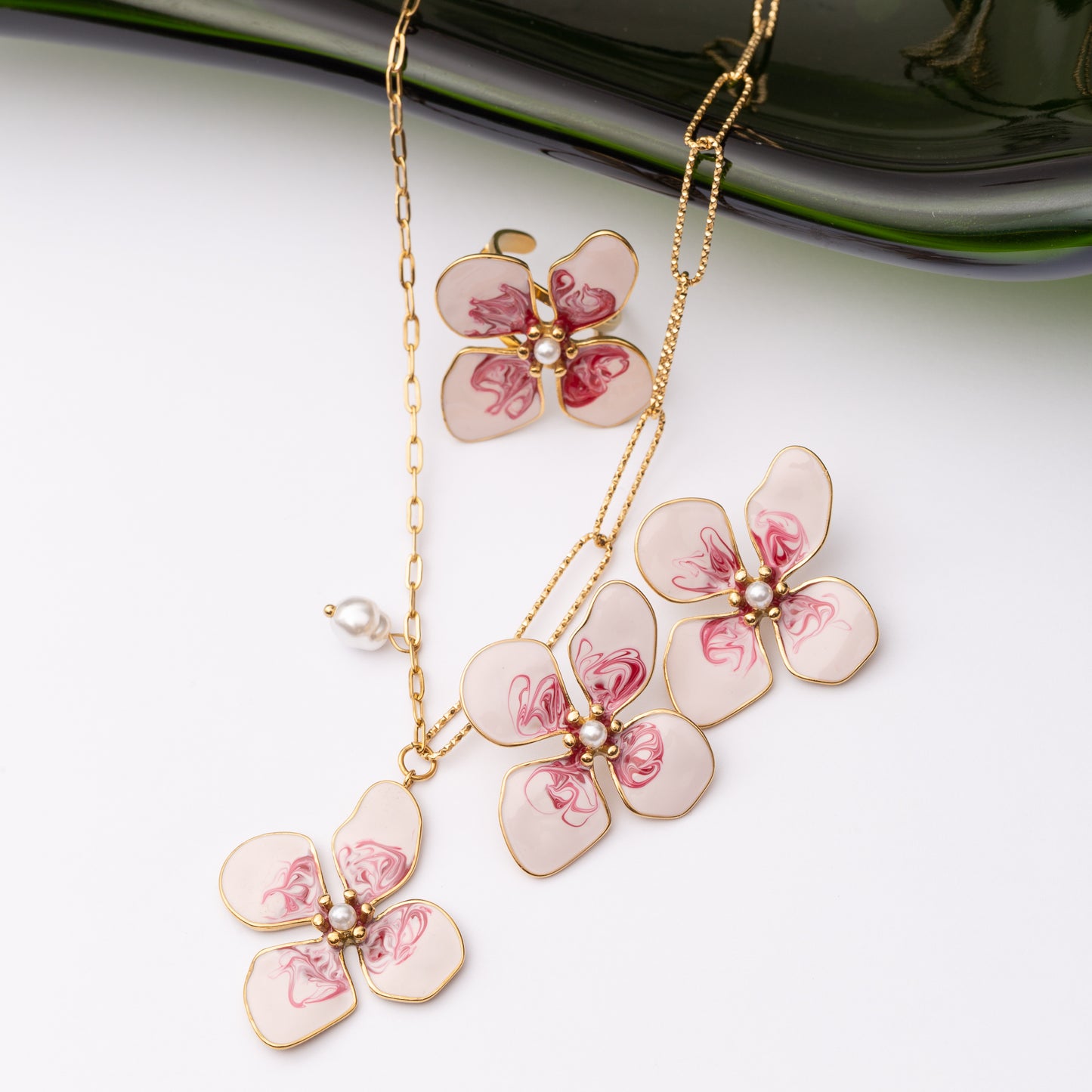 Ensemble 3 pièces FLOWER en acier inoxydable granti