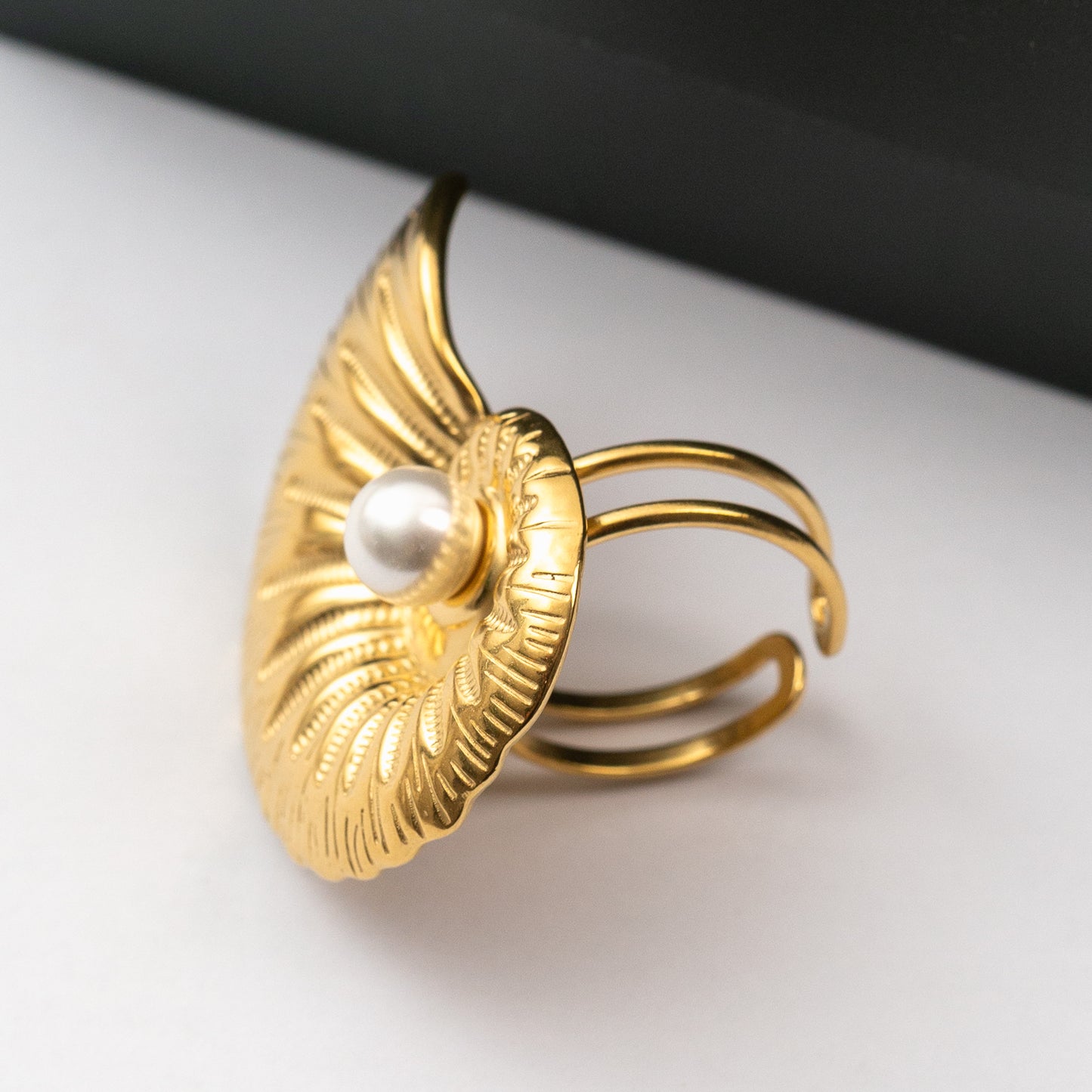 Bague en acier tendance - Taille standard