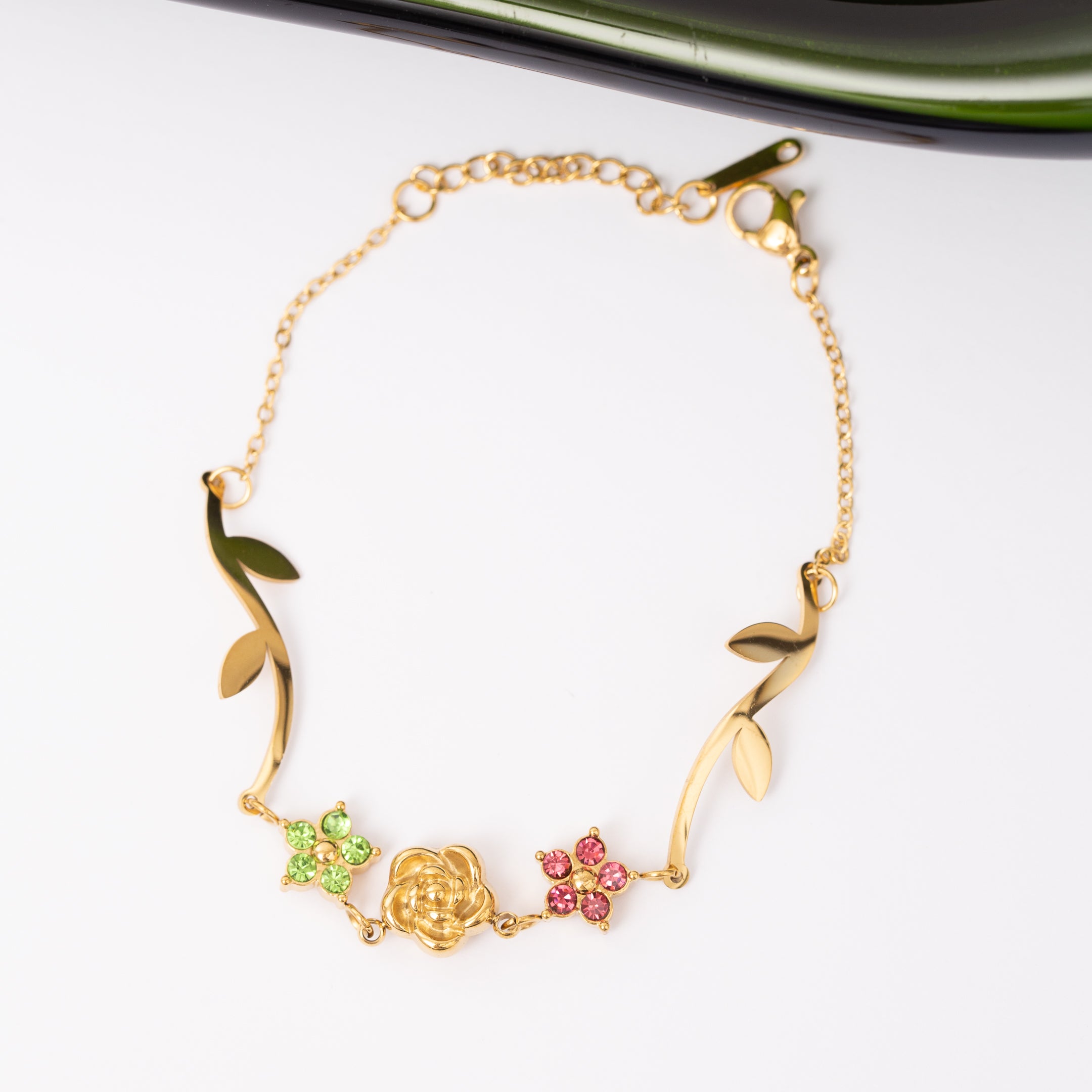 Gourmette Floréa en acier inoxydable
