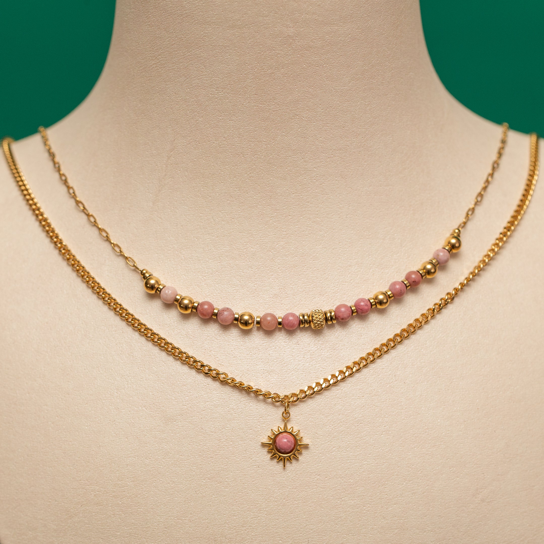 Collier à deux rangs de chaînes en acier inoxydable garanti