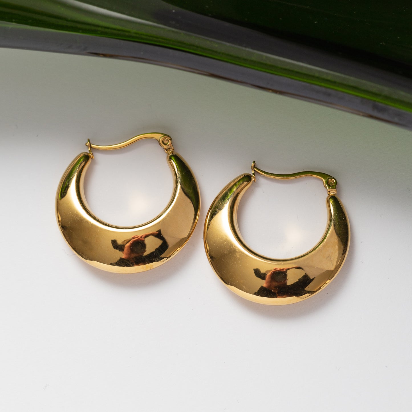 Boucles d'oreilles Pureté dorée 2 en acier inoxydable garanties