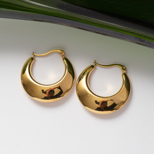 Boucles d'oreilles Pureté dorée 2 en acier inoxydable garanties