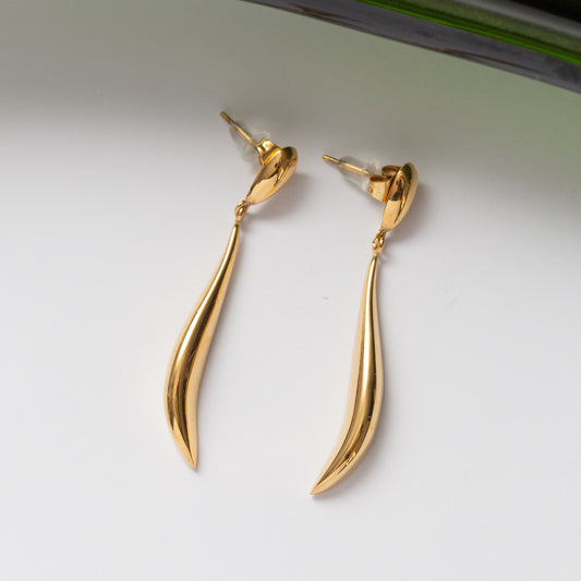 Boucles d'oreilles Pureté dorée 2 en acier inoxydable garanties