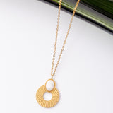 Collier Inoxy en acier inoxydable garanti - Jade blanc