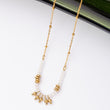 Collier Inoxy en acier inoxydable garanti - Jade blanc