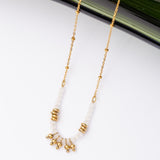Collier Inoxy en acier inoxydable garanti - Jade blanc
