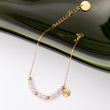 Gourmette Monogramme en acier inoxydable garantie - Pierre Cristal Rose