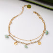 Gourmette Monogramme en acier inoxydable garantie - Pierre Amazonite