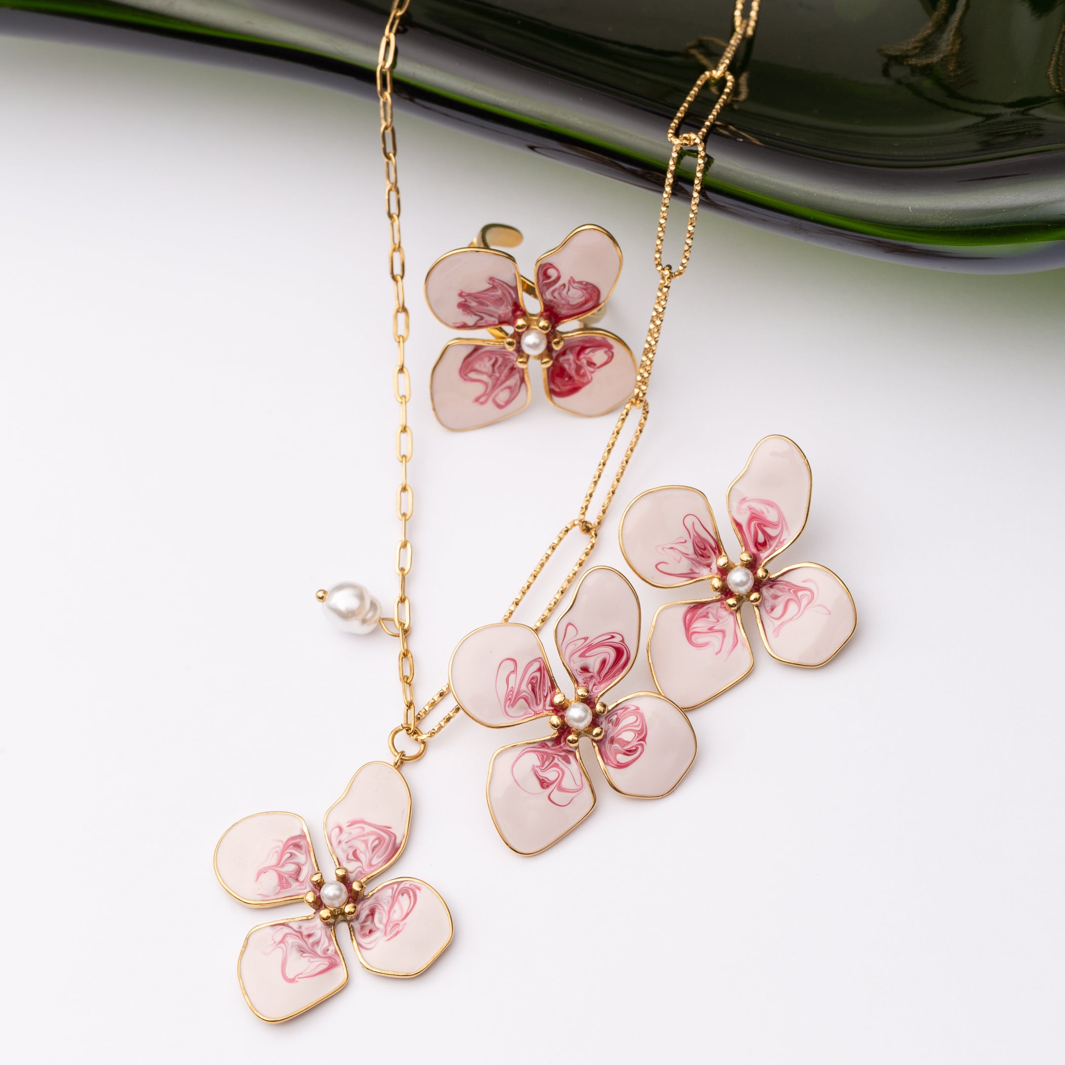 Ensemble 3 pièces FLOWER en acier inoxydable granti