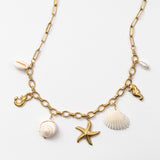 Collier estival en acier avec plusieurs pendentifs
