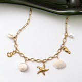 Collier estival en acier avec plusieurs pendentifs