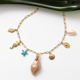 Collier estival en acier avec plusieurs pendentifs