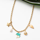 Collier estival en acier avec plusieurs pendentifs