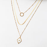 Collier en acier à trois rangs de chaînes
