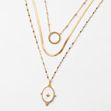 Collier en acier à trois rangs de chaînes