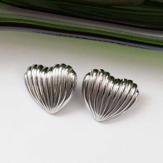 Boucles d'oreilles en acier tendance - Cœur