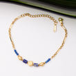 Gourmette Pierre Lapis Lazulis en acier inoxydable