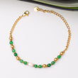 Gourmette Pierre aventurine verte en acier inoxydable