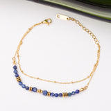 Gourmette Pierre Lapis Lazuli en acier inoxydable