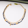Gourmette Pierre Lapis Lazuli en acier inoxydable