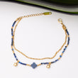 Gourmette Pierre Lapis Lazuli en acier inoxydable