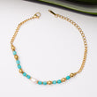 Gourmette Pierre amazonite verte en acier inoxydable