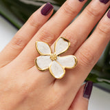 Bague en acier - Fleur