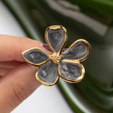 Bague en acier - Fleur